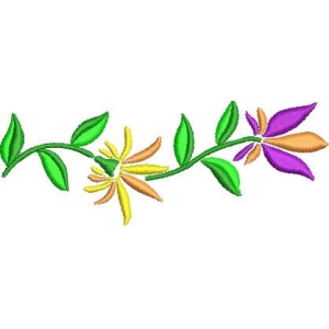 彩色花卉刺绣图案