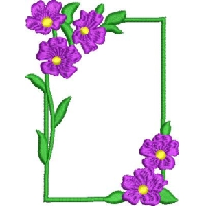 紫色花朵装饰边框