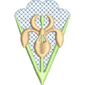 刺绣鸢尾花图案