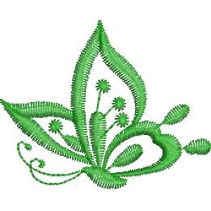 绿色植物刺绣图案
