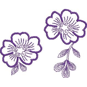 紫色花卉刺绣图案