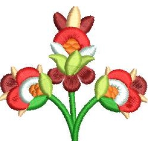 刺绣风格花卉图案