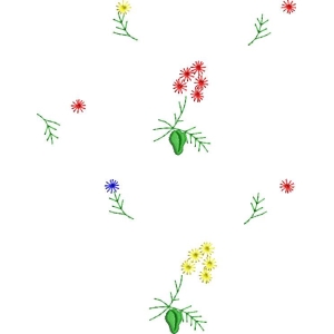 彩色刺绣花卉图案