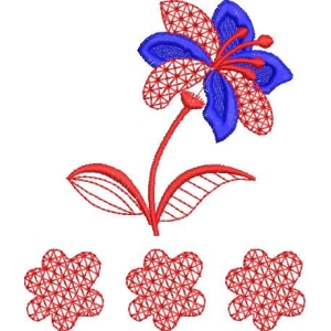 彩色刺绣花卉图案