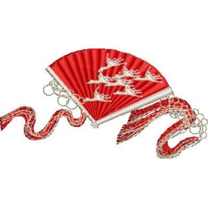 红色折扇装饰图案