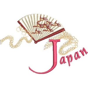 日本扇子与龙纹标志