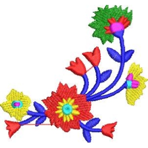 彩色花卉刺绣图案