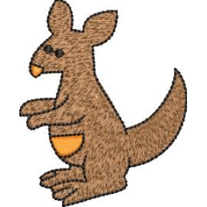 卡通袋鼠刺绣图案