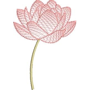 粉色刺绣莲花图案