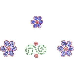 彩色螺旋花朵图案