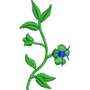 绿色植物刺绣图案