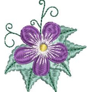 紫色花朵刺绣图案