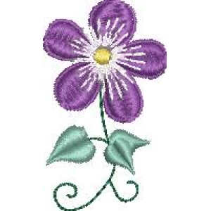 紫色花朵刺绣图案