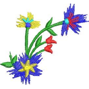 彩色刺绣花朵图案