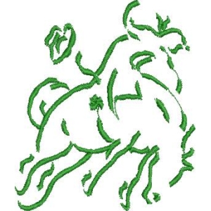 绿色线条抽象动物图案