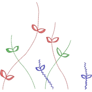 彩色线条植物图案