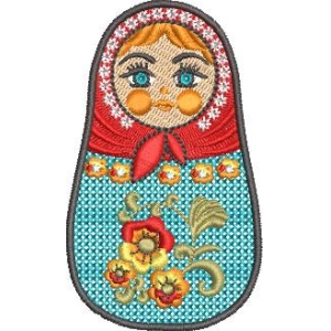 俄罗斯套娃刺绣图案