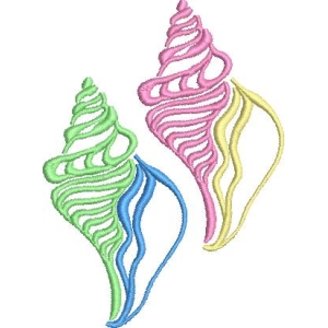 彩色海螺刺绣图案