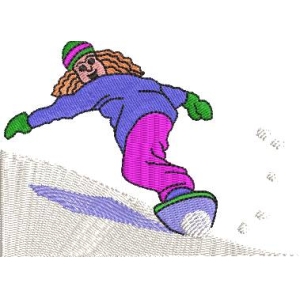 滑雪女孩欢乐滑行