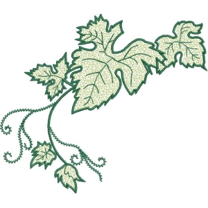 绿色藤蔓植物刺绣图案_zbw5344