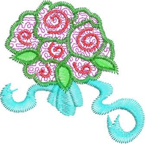 彩色刺绣玫瑰花束