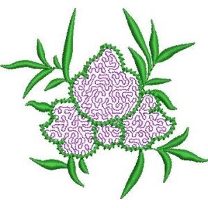 紫色花朵刺绣图案