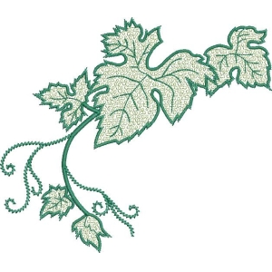 绿色藤蔓植物刺绣图案_zbw5348