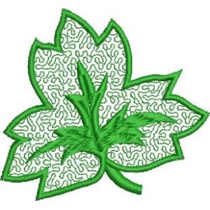 绿色枫叶刺绣图案
