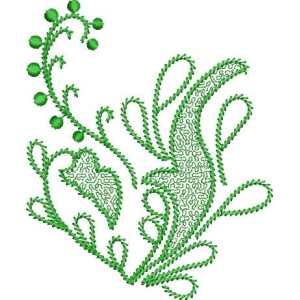 绿色藤蔓花卉刺绣图案_zbw5350