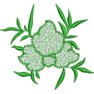 绿色植物刺绣图案