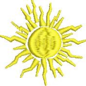 黄色刺绣太阳图案