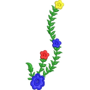 彩色花朵藤蔓装饰图案