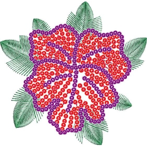 刺绣风格的花卉图案