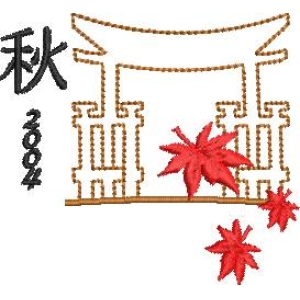 秋日神社与枫叶