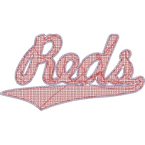红色Reds字样刺绣设计