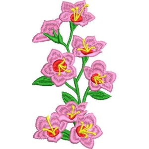 粉色花朵刺绣图案
