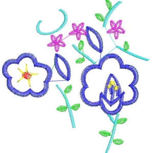 彩色刺绣花卉图案