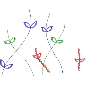 彩色刺绣植物图案