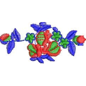 彩色花卉刺绣图案