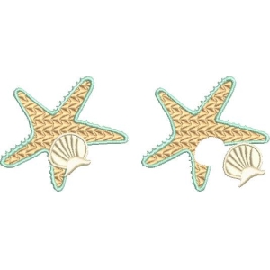 海星与贝壳刺绣图案