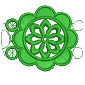 绿色刺绣花朵图案