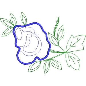 蓝色花朵刺绣图案设计