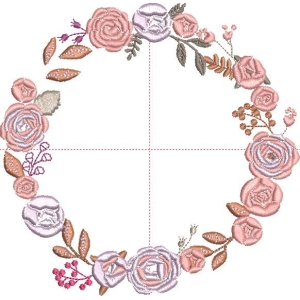 粉色玫瑰花环图案
