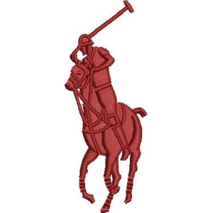 红色马球运动员标志