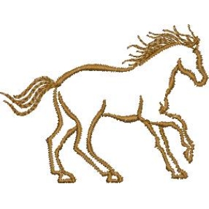 金色马匹刺绣图案