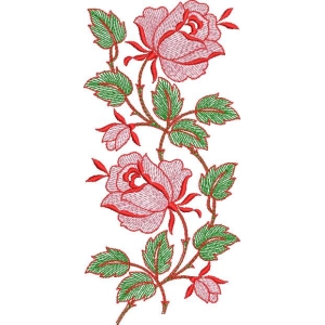 刺绣玫瑰花图案