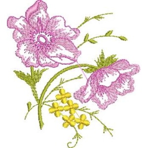 粉色花朵刺绣图案