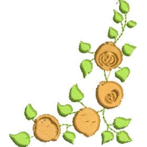 刺绣玫瑰花藤蔓图案