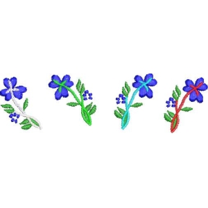 四组刺绣花朵图案