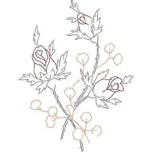 玫瑰花刺绣图案